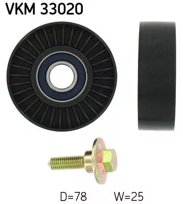 Deflection/Guide Pulley, V-ribbed belt