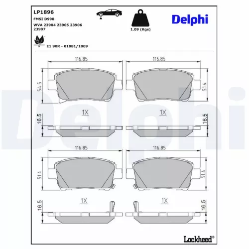 Brake Pad Set, disc brake