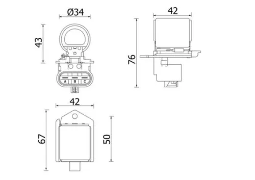 Series Resistor, electric motor (radiator fan)