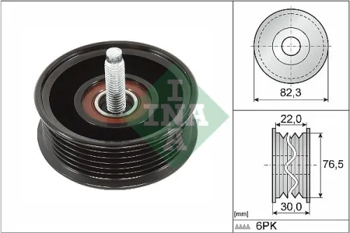 Deflection/Guide Pulley, V-ribbed belt