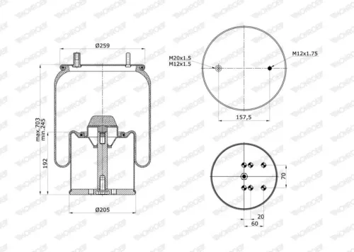 Bellow, air suspension