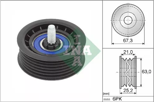 Deflection/Guide Pulley, V-ribbed belt